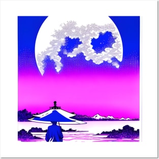 Walking towards the cloud moon. Posters and Art